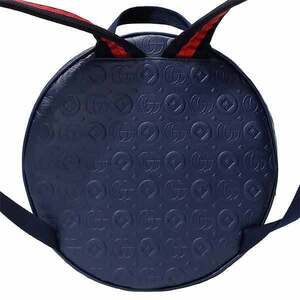 Gucci 7205 1 Sherry Round Blue Double GG geometric Navy Backpack